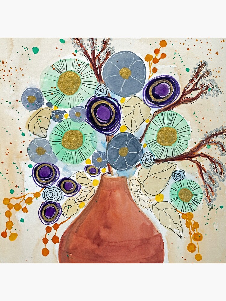 Thumbnail 2 of 2, Tote Bag, Brown vase with fantasy flowers designed and sold by BirgitteB.