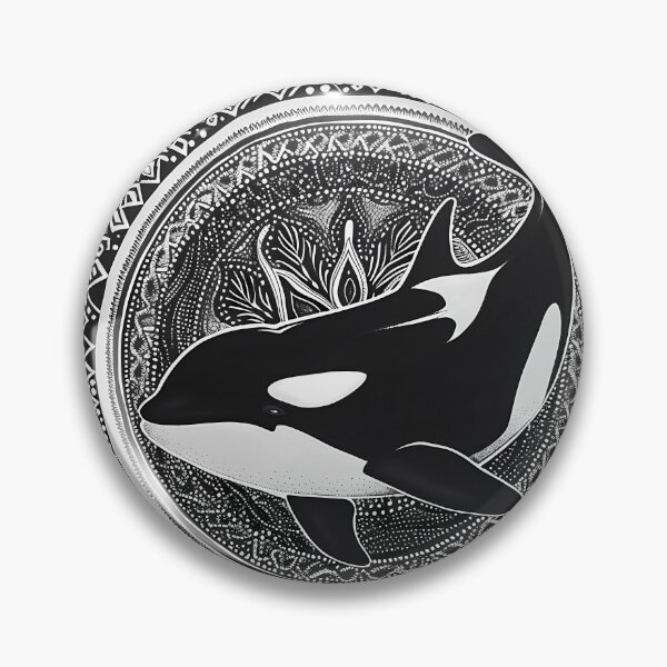 Artikelvorschau, Mandala - Orca Schwarzweiß entworfen und verkauft von aleibanez.