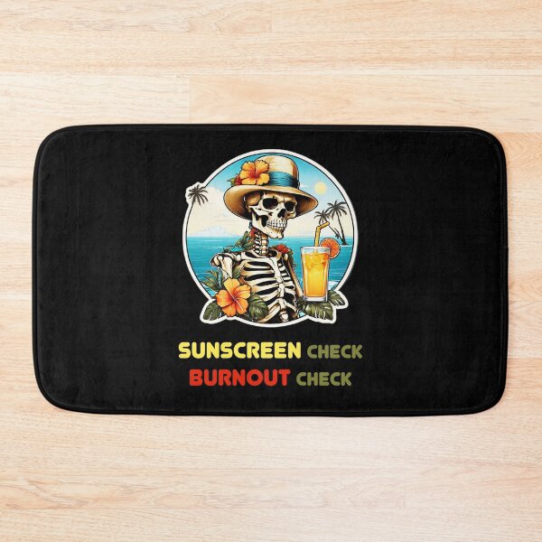 Item preview, Workaholic Skeleton on a Beach - Sunscreen and Burnout designed and sold by Ridiculam Toga.
