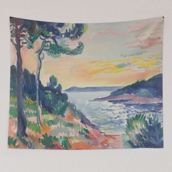 Item preview, sea, coast, Matisse inspired, painting, nature designed and sold by ArtHouseNiklas.