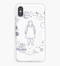 Fat girl, sports equipment. Children activities. iPhone Case/Skin