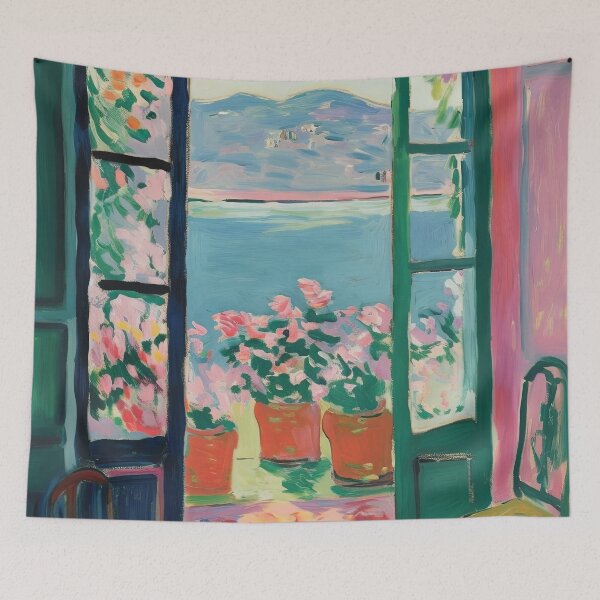 Item preview, Henri Matisse Style Poster, Mediterranean, Open Window, Pastel designed and sold by ArtHouseNiklas.