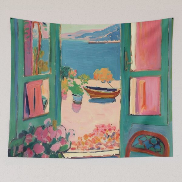 Item preview, Matisse Style, Mediterranean, Open Window, Pastel designed and sold by ArtHouseNiklas.