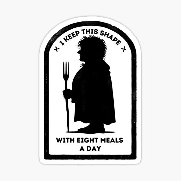 Aperçu de l'œuvre Je garde cette forme avec huit repas par jour - Fantasy Funny créée et vendue par Fenay Designs.