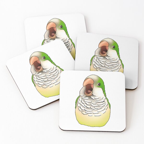 Item preview, Green Yelling Quaker Parrot designed and sold by LittleBeaksArt.