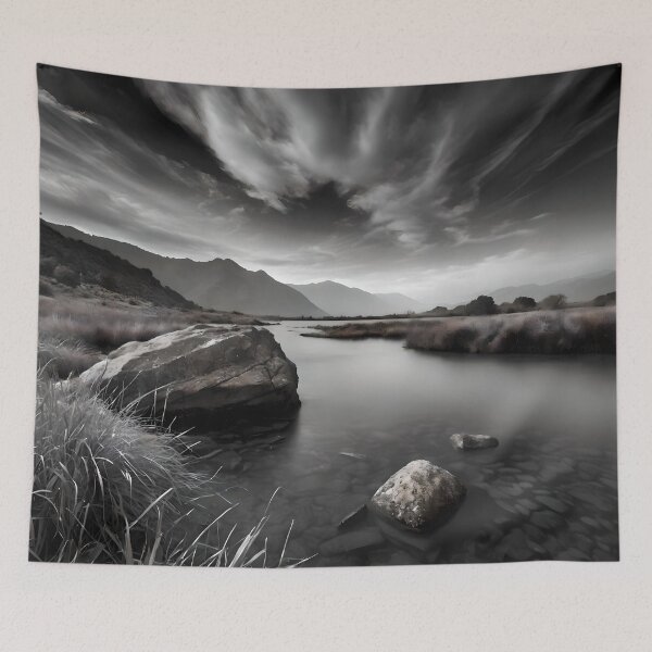 Item preview,  Midnight Majesty: HDR Cinematic Monochrome Beachscape designed and sold by ShadeScapeArt.