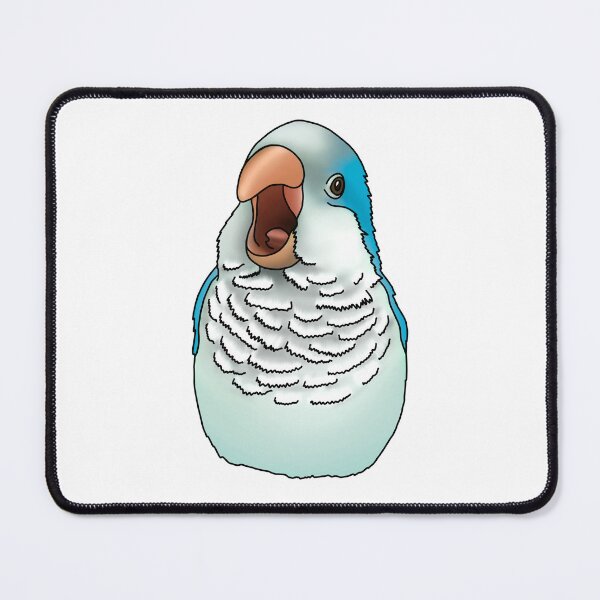 Item preview, Blue Yelling Quaker Parrot designed and sold by LittleBeaksArt.