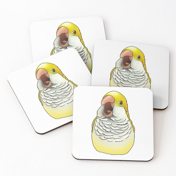 Item preview, Yellow Yelling Quaker Parrot designed and sold by LittleBeaksArt.
