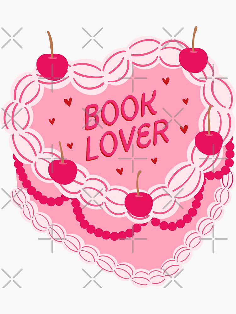 Thumbnail 3 von 3, Sticker, book lover pink cake bookish  designt und verkauft von catdiasart.