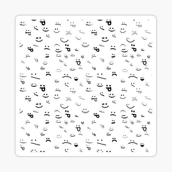 Vista previa del artículo con la obra «Emoticones en blanco y negro», diseñado y vendido por JaygiesDesign.