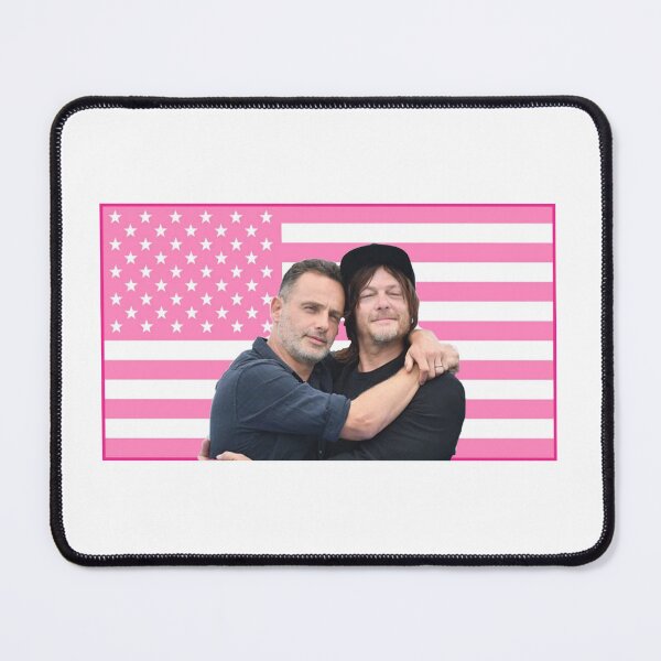 Item preview, Norman reedus and Andrew Lincoln the walking dead USA flag tapestry  designed and sold by Hunee-Bee.