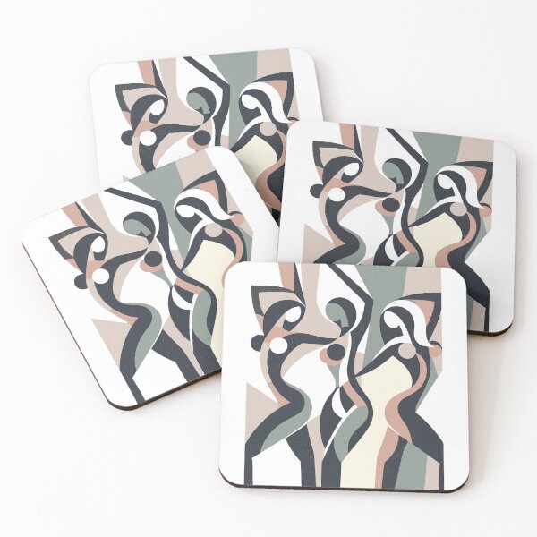 Item preview, Abstract  Trio Free Spirit Woman Silhouette, Curvy forms and waves, People Art, Modern Minimalist Print, Eclectic  designed and sold by Radiant-R-art.