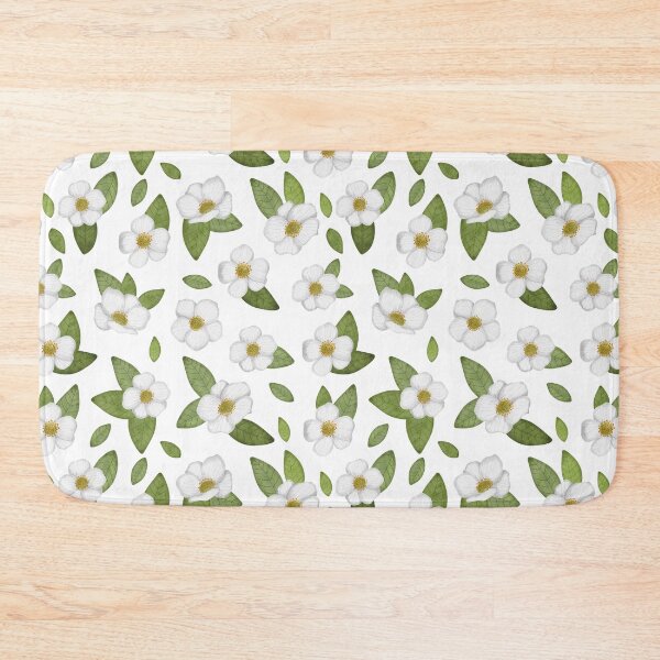 Item preview, White Cherokee rose seamless pattern designed and sold by pinkyfish1010.
