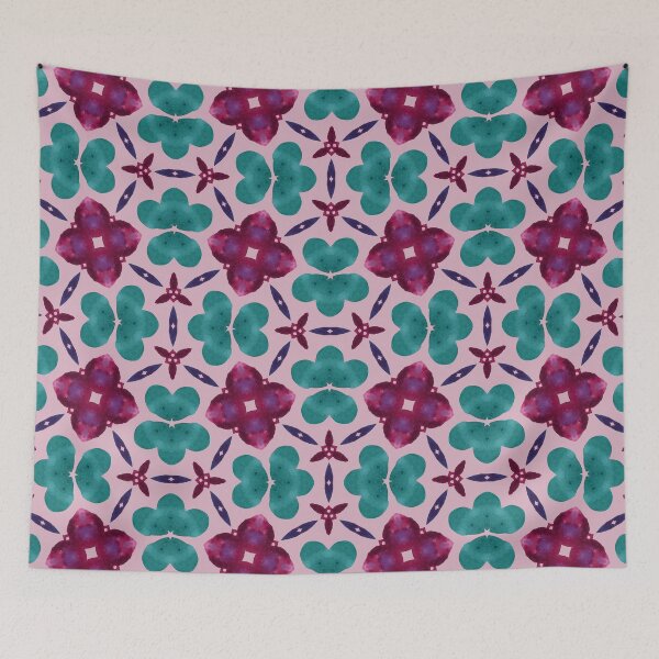 Item preview, Kaleidascope Cherise Pink Blooms designed and sold by HanliesArt.