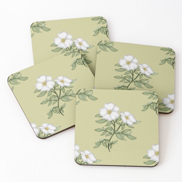 Item preview, White rose branch seamless pattern designed and sold by pinkyfish1010.