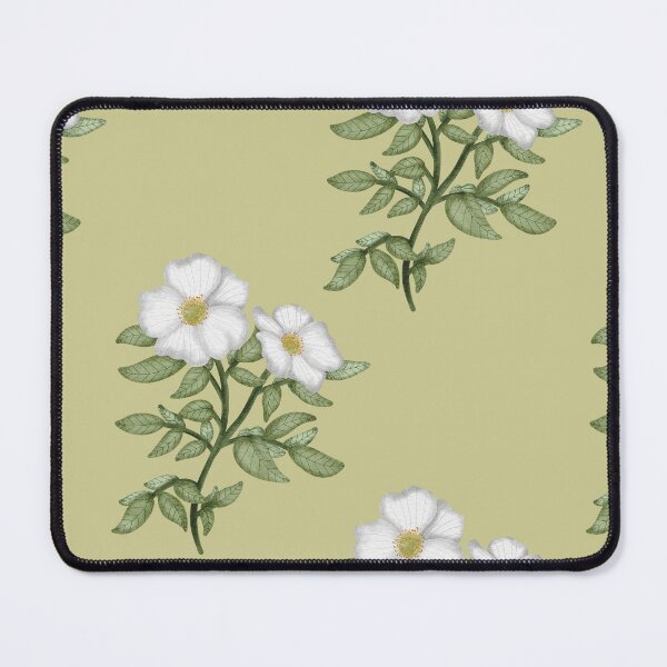 Item preview, White rose branch seamless pattern designed and sold by pinkyfish1010.