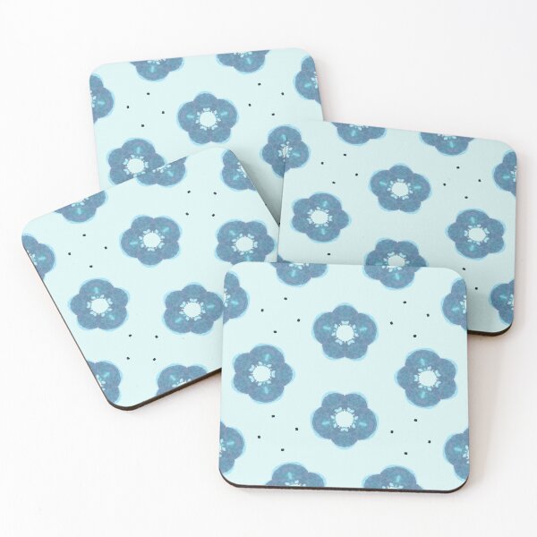 Item preview, Kaleidascope Turquoise Blue Blooms designed and sold by HanliesArt.