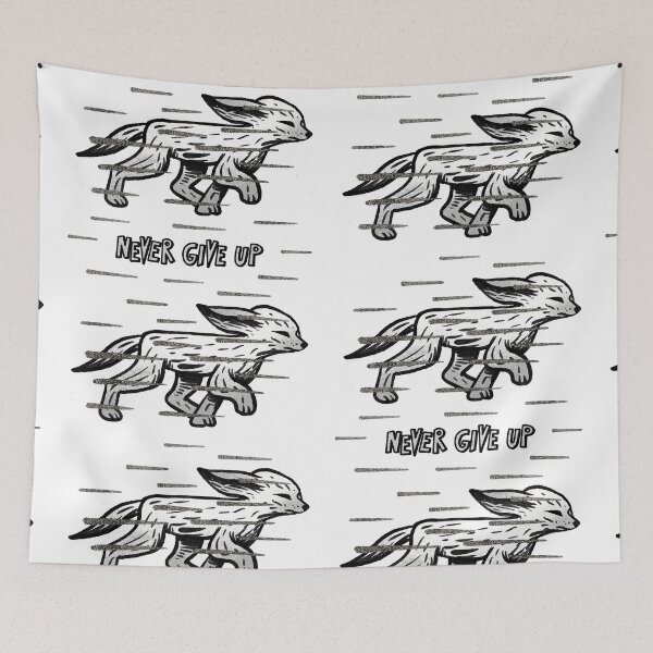 Item preview, Never give up, cute fox designed and sold by noico.
