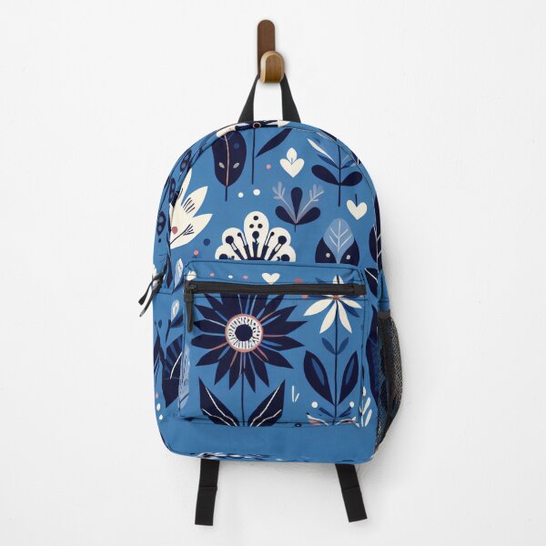 Item preview, Scandinavian Folk Art light blue floral pattern designed and sold by FOLK ART FUSION.