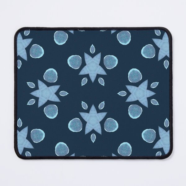 Item preview, Kaleidascope Navy BG and Light Blue Starry blooms designed and sold by HanliesArt.