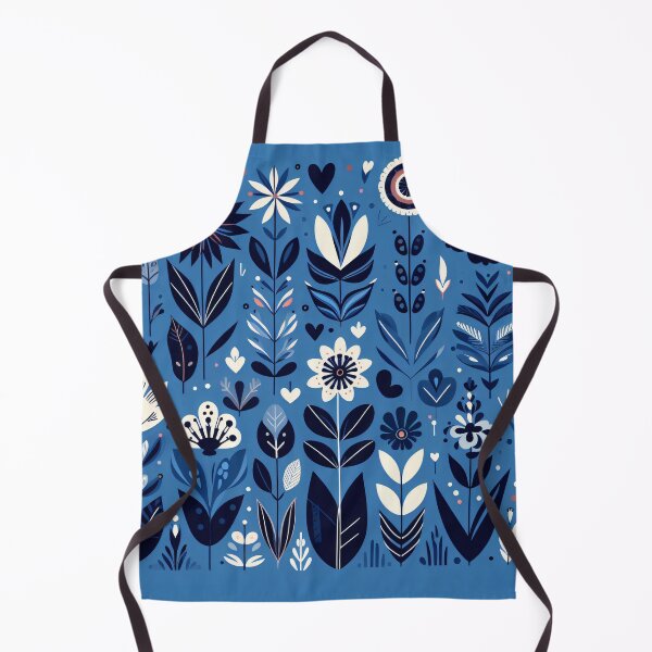 Item preview, Scandinavian Folk Art light blue floral pattern designed and sold by FOLK ART FUSION.