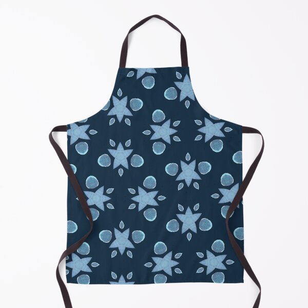Item preview, Kaleidascope Navy BG and Light Blue Starry blooms designed and sold by HanliesArt.