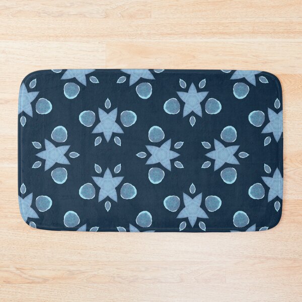 Item preview, Kaleidascope Navy BG and Light Blue Starry blooms designed and sold by HanliesArt.