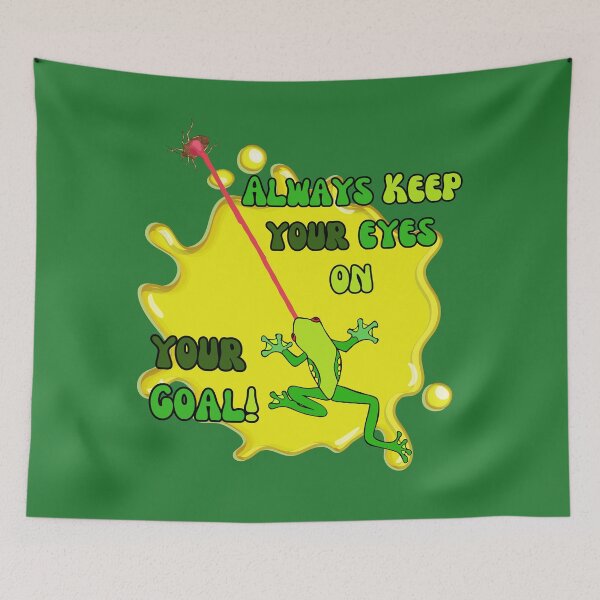Item preview, Always Keep Your Eyes on Your Goal! Frog zaps bug Design designed and sold by Jim Stephens.