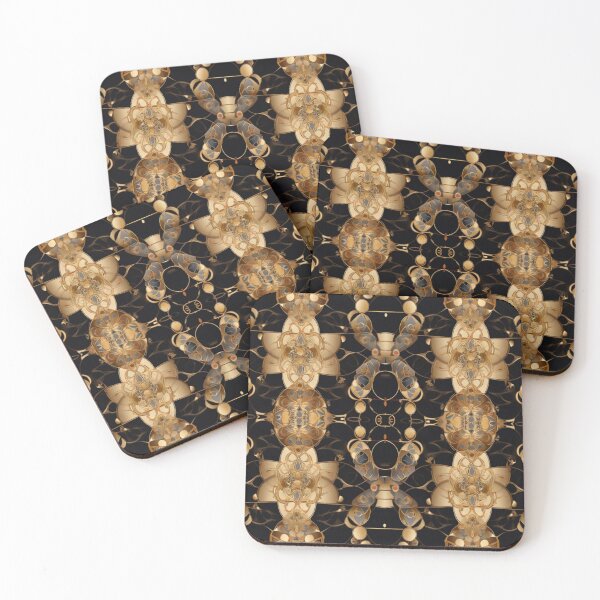 Item preview, Gold on black pattern designed and sold by Flowersonstuff.
