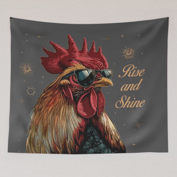 Item preview, Rise and Shine - Rooster (with Gold Lettering) designed and sold by VelvetRoom.