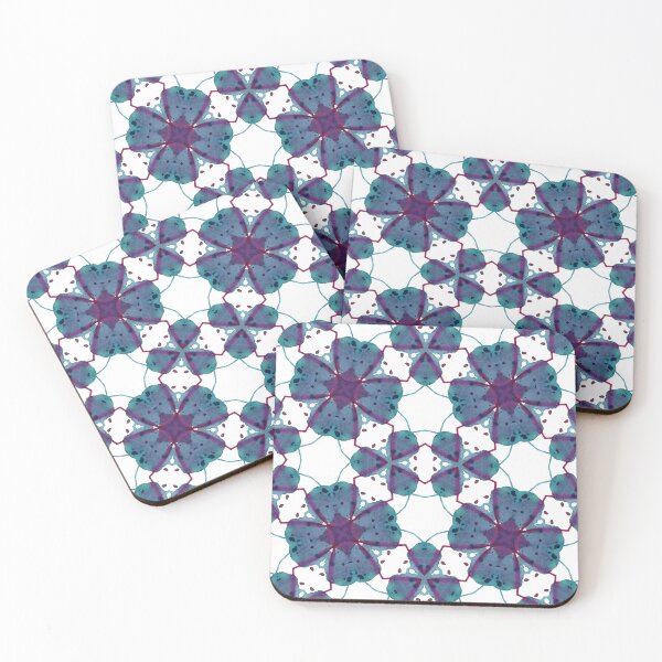 Item preview, Kaleidascope Turquoise Bloomy blooms designed and sold by HanliesArt.