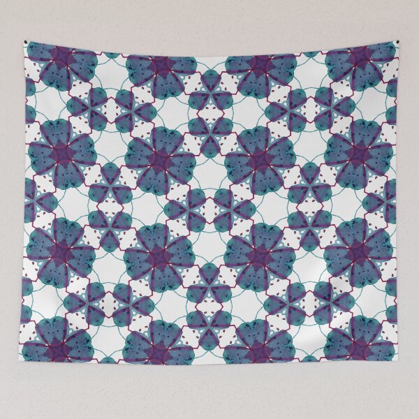 Item preview, Kaleidascope Turquoise Bloomy blooms designed and sold by HanliesArt.