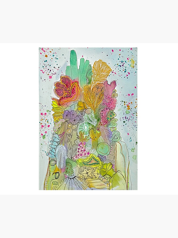 Thumbnail 5 of 5, Shower Curtain, Coral tower with green designed and sold by BirgitteB.