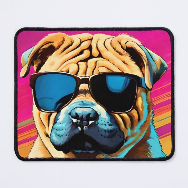 Item preview, Sharpei with sunglasses colorful pop art designed and sold by thesnakeater.