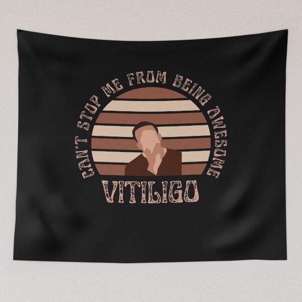 Item preview, Vitiligo Can't Stop Me From Being Awesome Sunset Background Male Model designed and sold by MimsTees.