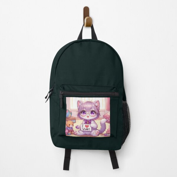Item preview, cat holding a I love violet sign designed and sold by Tanseytees.