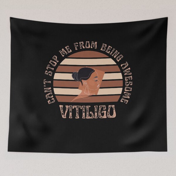 Item preview, Vitiligo Can't Stop Me From Being Awesome Sunset Background Female Model designed and sold by MimsTees.