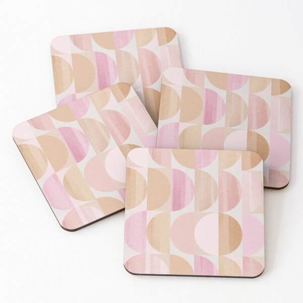 Item preview, Mid Mod Geo Moon and Sun - Pastels textured tonal Peach Fuzz designed and sold by Dominiquevari.
