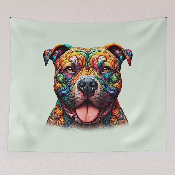 Item preview, Brightly colored American Staffordshire Terrier designed and sold by Berlini.