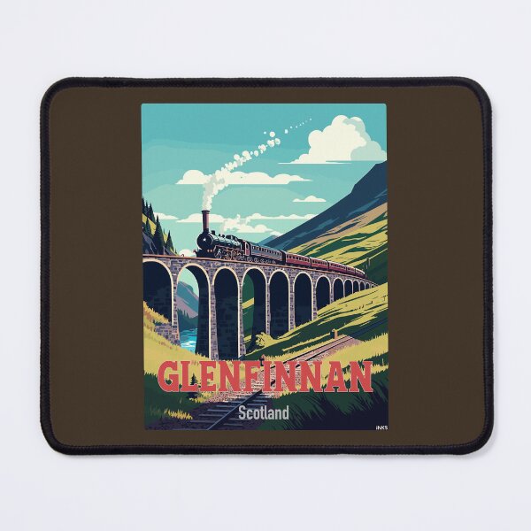 Item preview, Glenfinnan Viaduct Scotland Retro Travel Poster Sticker T-Shirt 01 designed and sold by LocationInks.