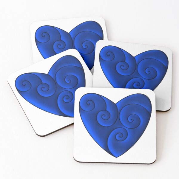 Item preview, Swirly Heart in Blue designed and sold by lezell.