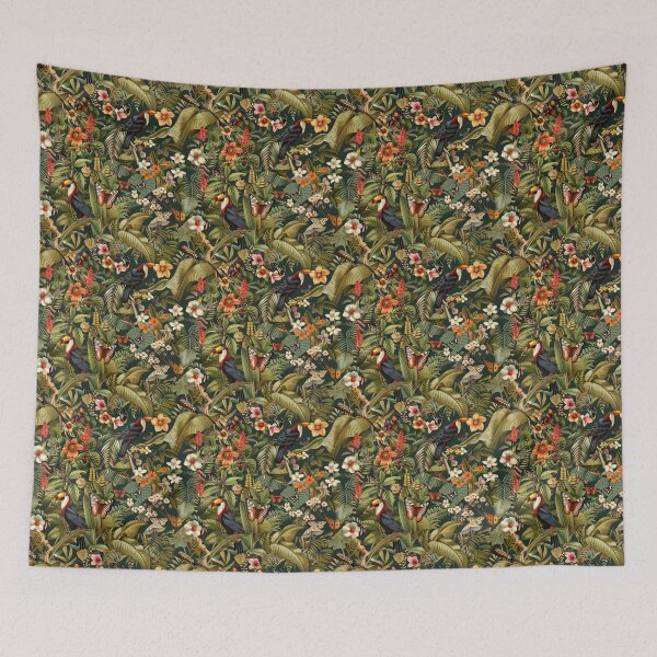 Item preview, Vintage Toucans - Lush Jungle Birds Pattern - Luxury Tropical Green Aesthetic designed and sold by eluxyumdecor.