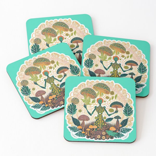 Item preview, Forest God | Mushrooms Leaves | Living Mandala designed and sold by monkeybusiness.pt.