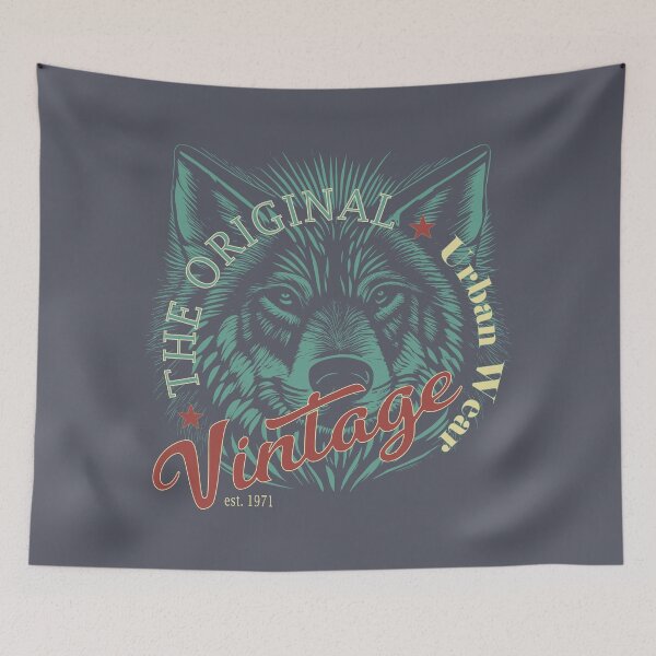 Item preview, Wolf Face Vintage Style Logo designed and sold by LZenDesigns.