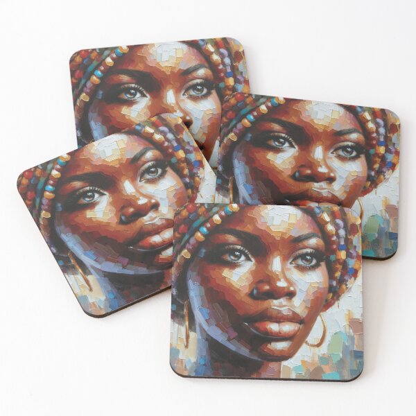Item preview, Black African woman painted in oil designed and sold by WeLovePopArt.