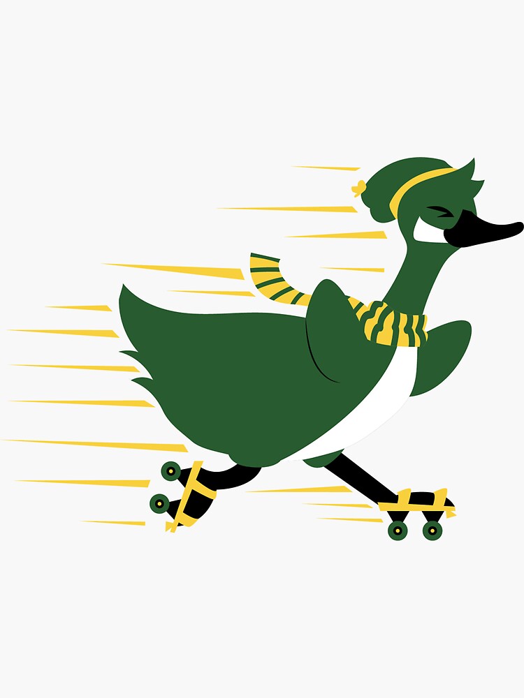 Thumbnail 3 of 3, Sticker, Rollerskate Goose designed and sold by D00dleDucky.