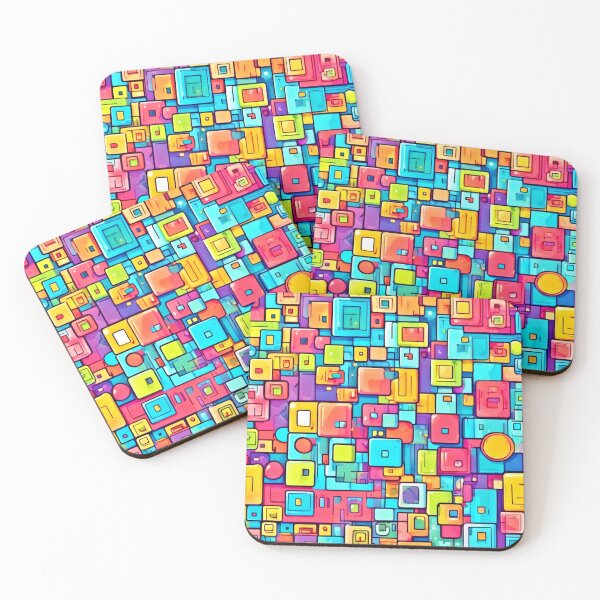 Item preview, Whimsical Square Pattern designed and sold by Health And Fitness Posts e-Store.