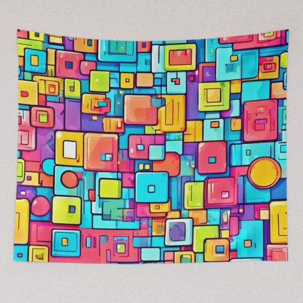 Item preview, Whimsical Square Pattern designed and sold by Health And Fitness Posts e-Store.