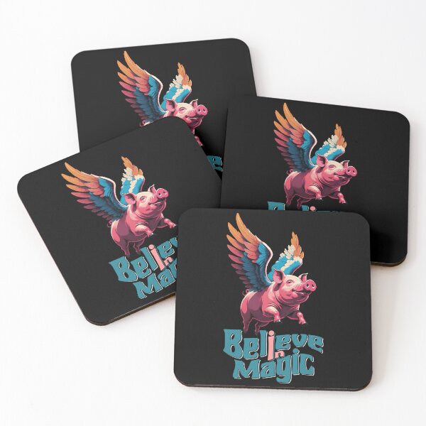 Item preview, Believe in Magic | Flying cute Piggy with Colorful wings designed and sold by trendparrot.
