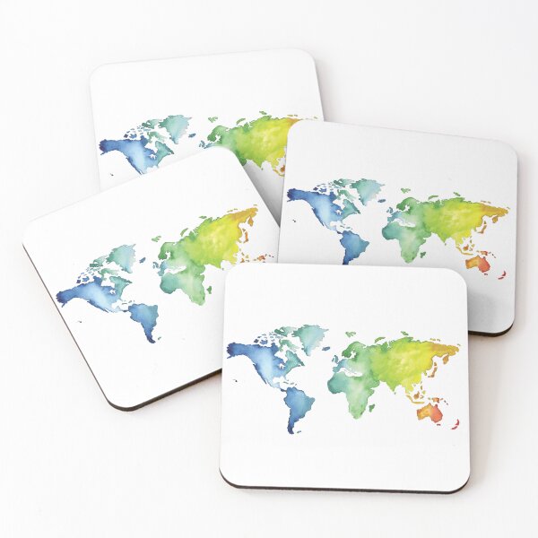 Item preview, Rainbow Watercolor Map of the World  - Gradient and Ombre designed and sold by danibelldesigns.